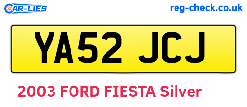 YA52JCJ are the vehicle registration plates.