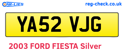 YA52VJG are the vehicle registration plates.