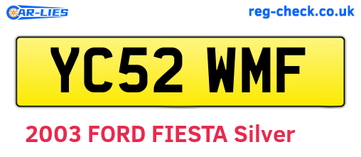 YC52WMF are the vehicle registration plates.