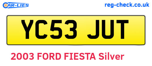 YC53JUT are the vehicle registration plates.