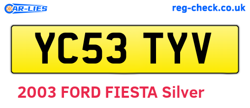 YC53TYV are the vehicle registration plates.