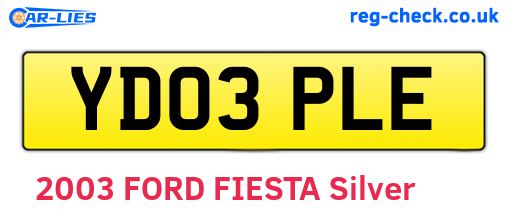 YD03PLE are the vehicle registration plates.