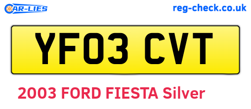 YF03CVT are the vehicle registration plates.