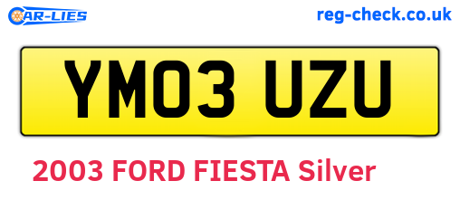 YM03UZU are the vehicle registration plates.