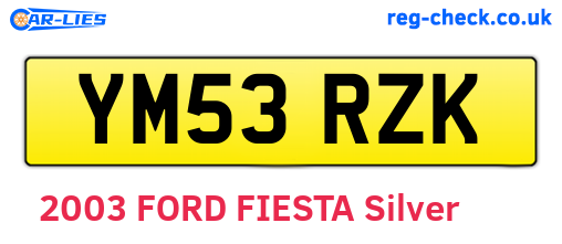 YM53RZK are the vehicle registration plates.