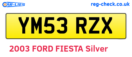 YM53RZX are the vehicle registration plates.