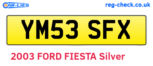 YM53SFX are the vehicle registration plates.