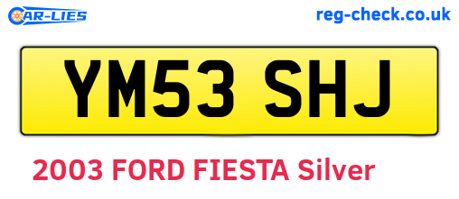 YM53SHJ are the vehicle registration plates.