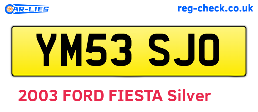 YM53SJO are the vehicle registration plates.