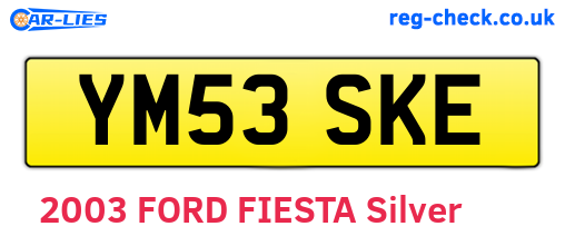 YM53SKE are the vehicle registration plates.