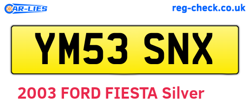 YM53SNX are the vehicle registration plates.