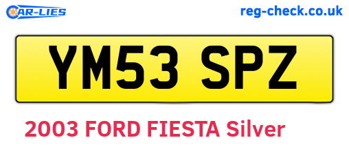 YM53SPZ are the vehicle registration plates.
