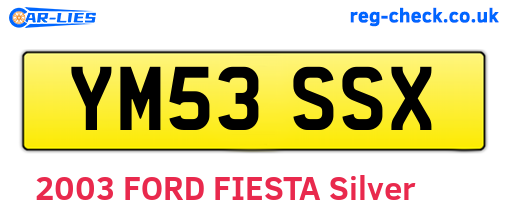 YM53SSX are the vehicle registration plates.