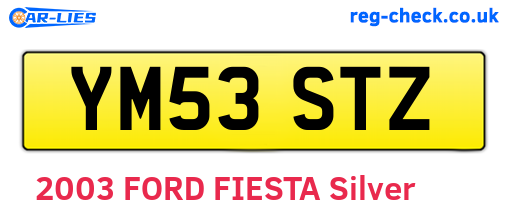 YM53STZ are the vehicle registration plates.