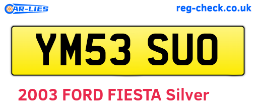YM53SUO are the vehicle registration plates.