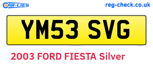 YM53SVG are the vehicle registration plates.