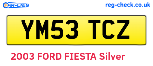 YM53TCZ are the vehicle registration plates.