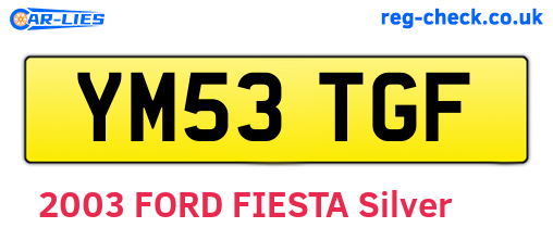 YM53TGF are the vehicle registration plates.