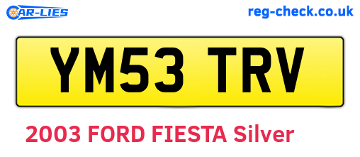 YM53TRV are the vehicle registration plates.