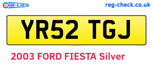 YR52TGJ are the vehicle registration plates.
