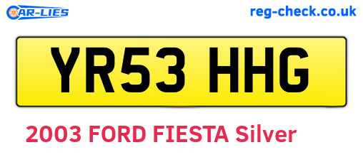 YR53HHG are the vehicle registration plates.