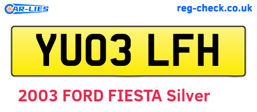 YU03LFH are the vehicle registration plates.
