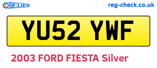 YU52YWF are the vehicle registration plates.