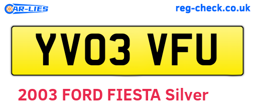 YV03VFU are the vehicle registration plates.