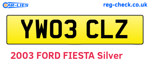 YW03CLZ are the vehicle registration plates.