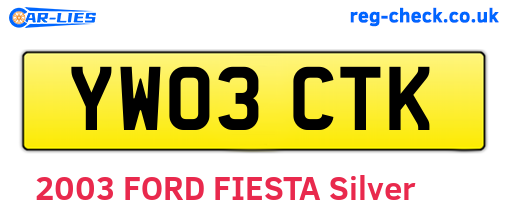 YW03CTK are the vehicle registration plates.