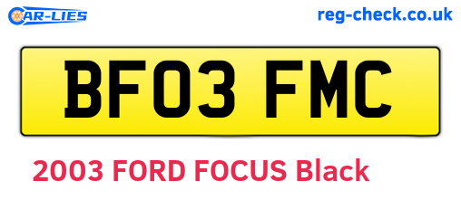 BF03FMC are the vehicle registration plates.