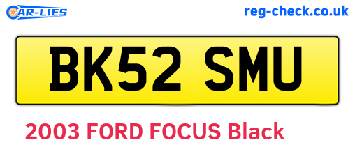 BK52SMU are the vehicle registration plates.