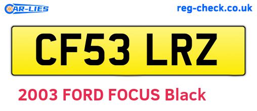 CF53LRZ are the vehicle registration plates.