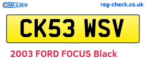 CK53WSV are the vehicle registration plates.