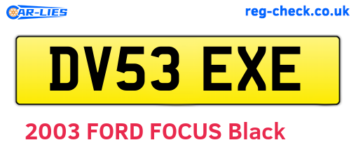 DV53EXE are the vehicle registration plates.