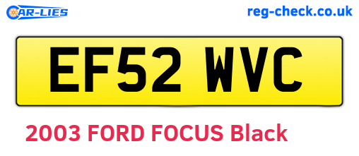 EF52WVC are the vehicle registration plates.