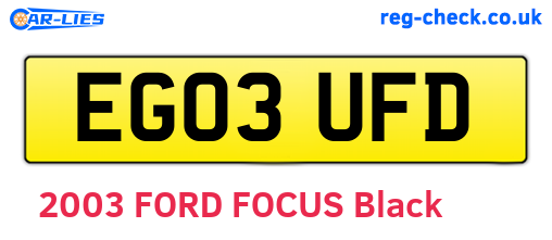 EG03UFD are the vehicle registration plates.