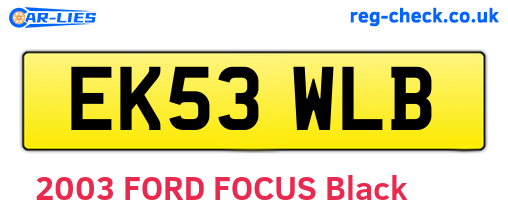 EK53WLB are the vehicle registration plates.