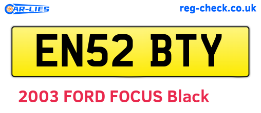 EN52BTY are the vehicle registration plates.