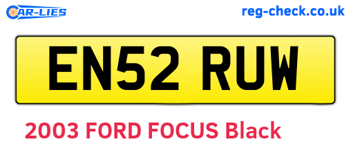 EN52RUW are the vehicle registration plates.