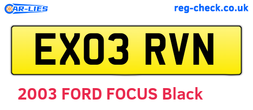 EX03RVN are the vehicle registration plates.