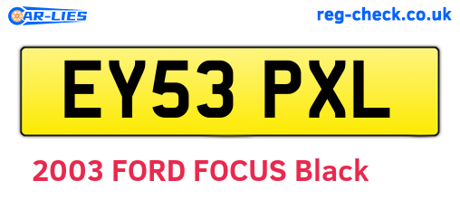 EY53PXL are the vehicle registration plates.