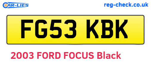 FG53KBK are the vehicle registration plates.