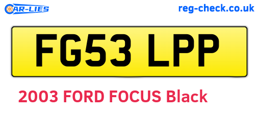 FG53LPP are the vehicle registration plates.