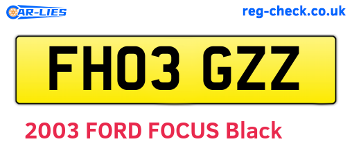FH03GZZ are the vehicle registration plates.