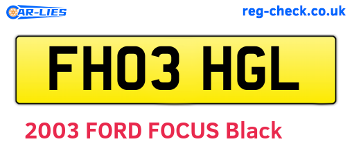 FH03HGL are the vehicle registration plates.