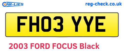 FH03YYE are the vehicle registration plates.