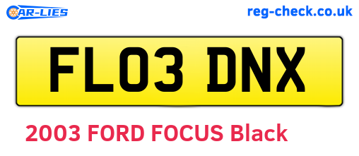 FL03DNX are the vehicle registration plates.