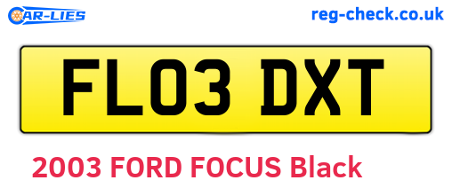 FL03DXT are the vehicle registration plates.
