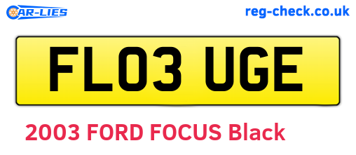 FL03UGE are the vehicle registration plates.